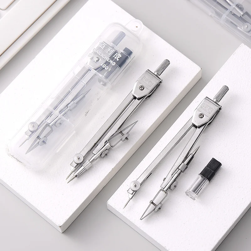 Drawing Compass Compass Lead Refills High Precision Professional Metal Compass Drawing Set with Pencil Refills Lead School Compass Drawing Set Pencil Attachment