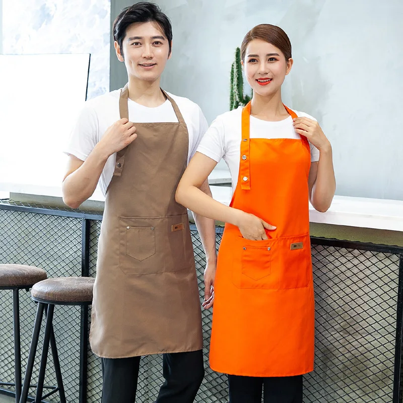 C782 Hanging Neck Apron Kitchen Home Cooking Work Clothes Apron Coffee Shop Apron Canvas Kitchen Aprons Work Clothes