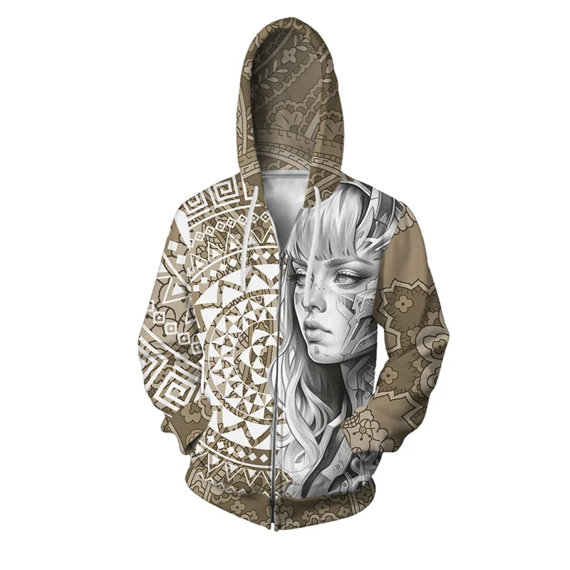 thumbnail image 1 of Sudadera con capucha con cremallera y estampado de ballena y espantapájaros para hombre, sudadera con estampado 3D de gato, perro y animal, sudaderas informales holgadas de manga larga, 1 of 5