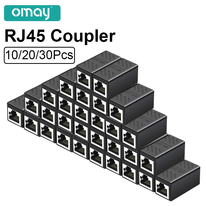 Extensor de Cabo Ethernet 10 20 30 Pcs Acoplador Rj45 Cat5 Cat6 Cat6a Extensor Conector-ethernet Acoplador Fêmea para Fêmea