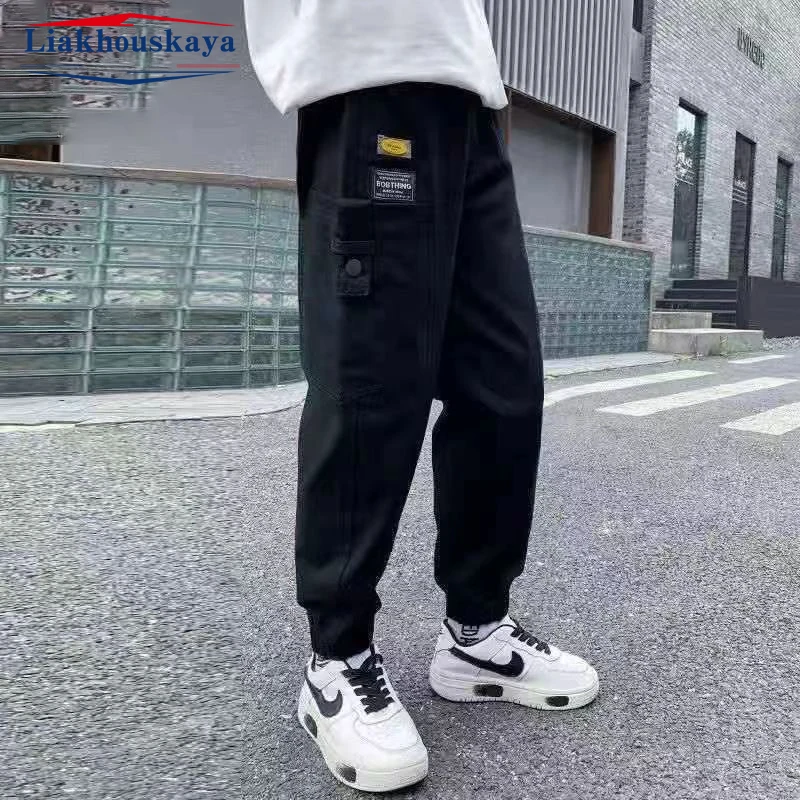 【AEAE】★Youth Cargo Pants / 2 Color 韓国発★ 110-160cm Cargo Pants For Kids Boys Korean Children Long