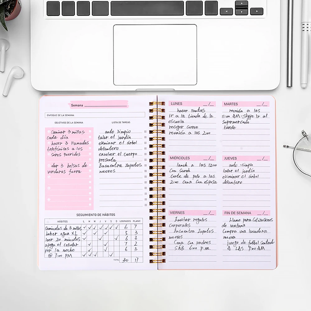 AgendasinSpanishnotebookA5plannersdailyplannerweeklymemonote