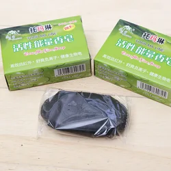 Tourmaline Black Soap Face Body Acne Treatment Remove Whelk Freckles Bamboo Charcoal Antibacterial Cleaning Skin Care Black Soap