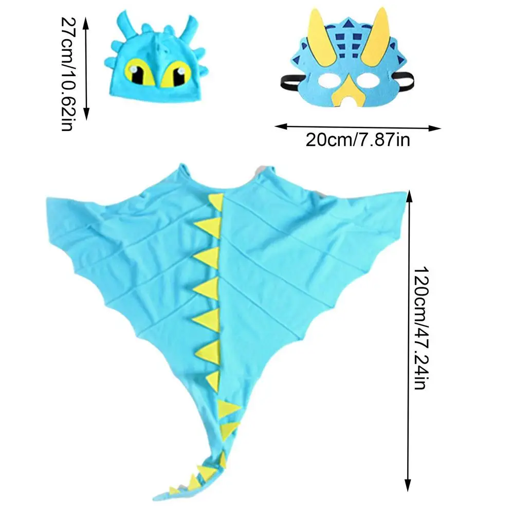 Dragon Costume Kids Dinosaur Costume For Kids Dragon Costume Set Cloak Hat Face Cover For Halloween Dinosaur Dress-up Pretend 24 Dragon Costume Kids Dinosaur Costume For Kids Dragon Costume Set Cloak Hat Face Cover For Halloween Dinosaur Dress-up Pretend