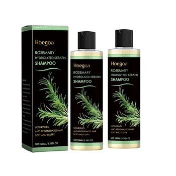 1/2 Pezzi Shampoo al Rosmarino per la Crescita dei Capelli, Idratante e Riparatore con Cheratina Idrolizzata per Capelli Secchi, Crespi e Danneggiati, Detergente per il Cuoio Capelluto