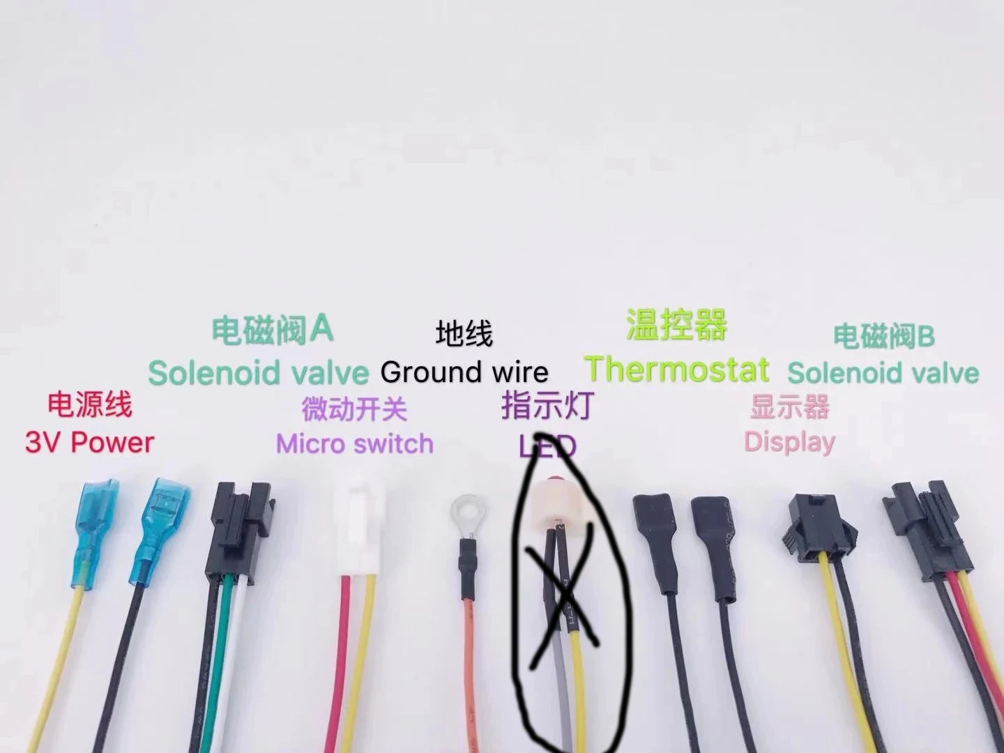 Description Picture 3 of itemModel 1568  15 wires Universal DC 3V Gas stove Double ignition with Temperature control and display Pulse igniter 1PCS