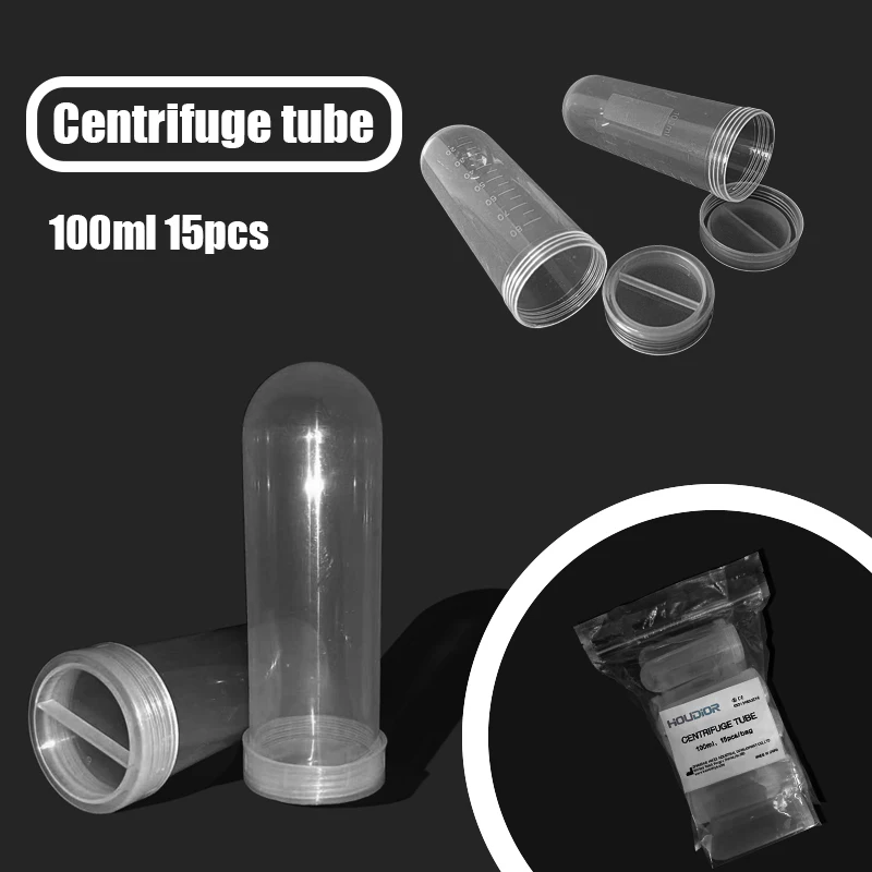 100ml Screw Cap Round Bottom Centrifuge Tube Plastic Test Tubes Laboratory ample Vial Container Lab Supplies 15Pcs