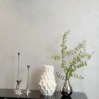 Metal Candle Holder Nordic Modern Luxury Silver Candlestick Wedding Party Candlelight Dinner Living Room Decore Home Ornament 5
