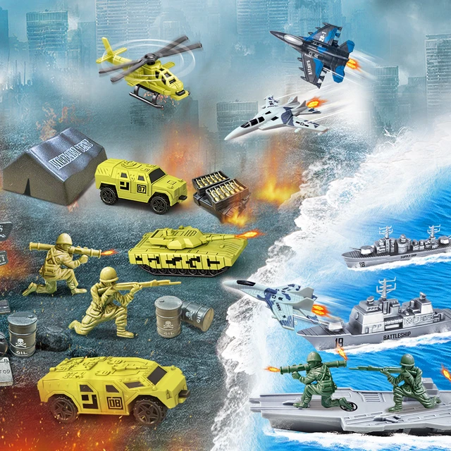 Battle Ship Army Aircraft Carrier Toys With Military Vehicles