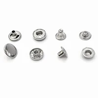 8050# Metal Stainless Steel  Snap Fastener Buttons Rivet Clasp Jacket Clothing Jeans Collar Belt Buckle 50 Sets Silver 2