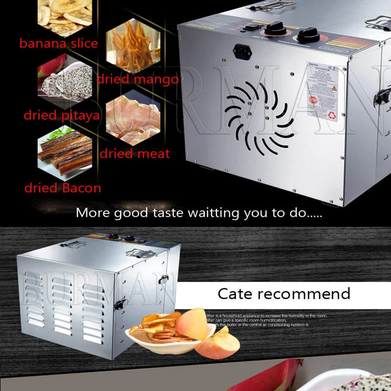 10 Layer Fruit Dryer Food Dehydrator Meat  Seafood Food Processing Machine Commercial Household Vegetables Kitchen Appliances 6
