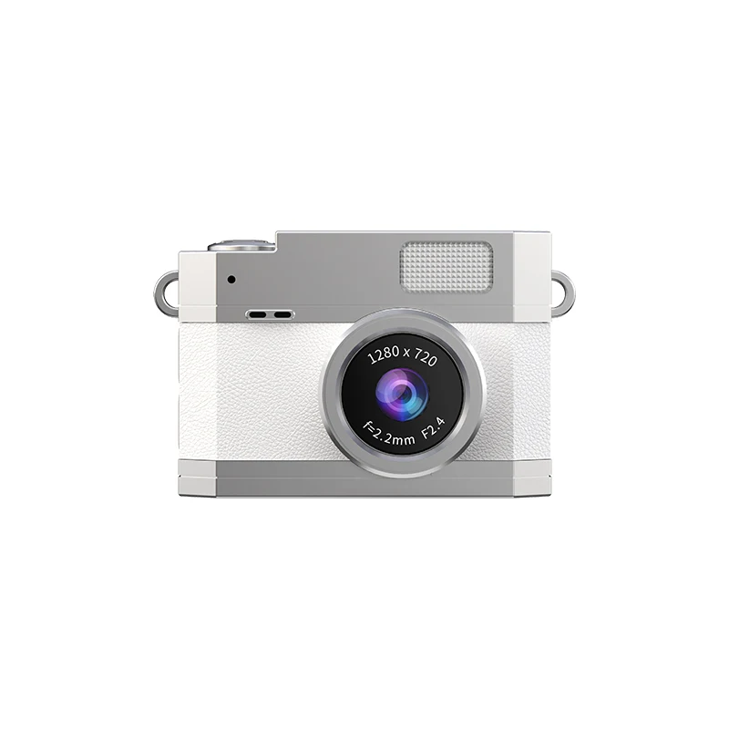 Compact Retro-Style Mini Digital Camera with Flip Selfie Screen and LED Fill Light