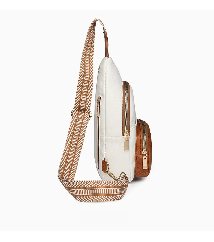 2024 Neue koreanische Ausgabe Vielseitiger modischer Rucksack mit einem Kreuzschultergurt Lässige kleine Brusttasche für Damen_voghion.com