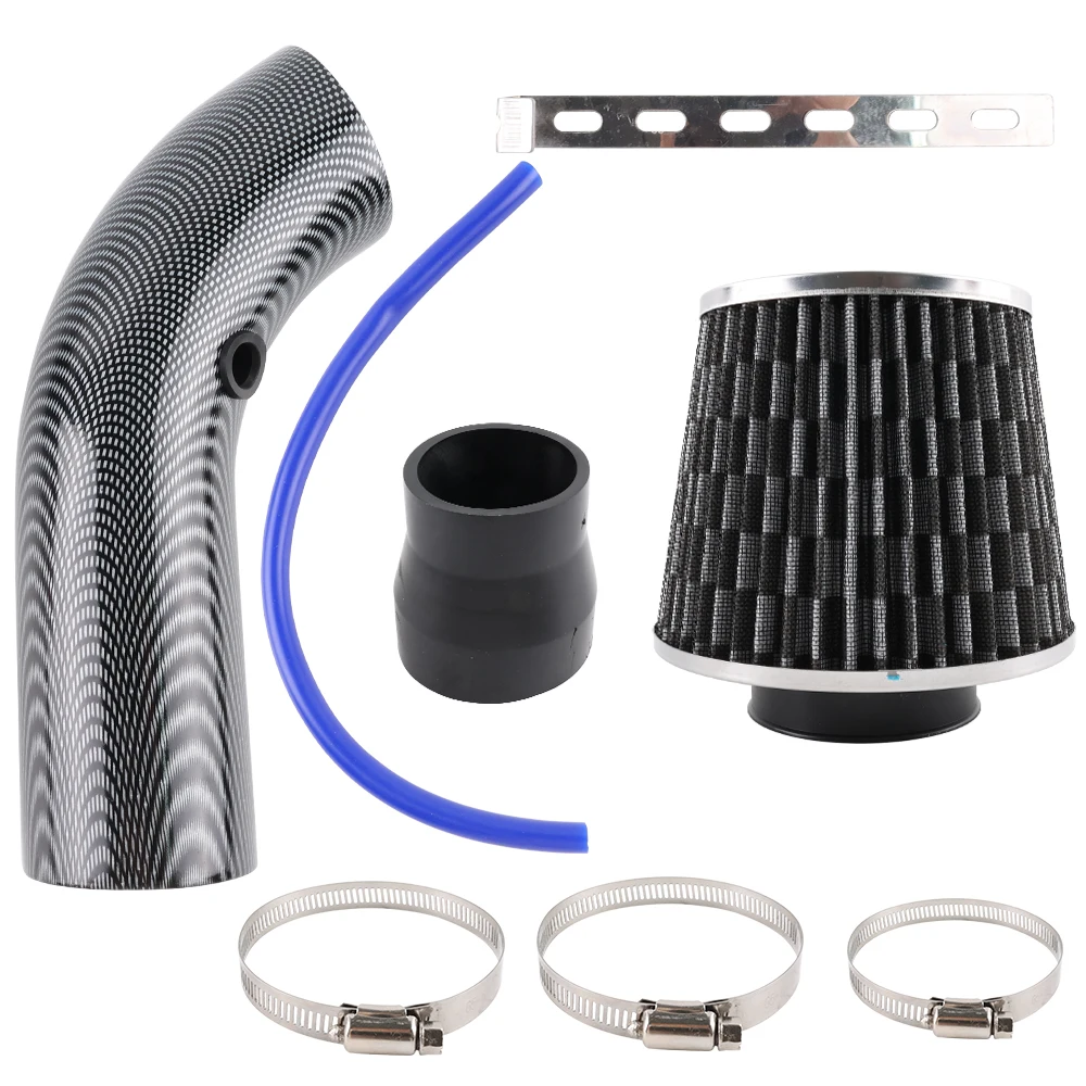 76mm Universal Car Racing Cold Air Intake System Turbo Induction Pipe Tube Kit Aluminum With Cone Air Filter Inlet air intake kit