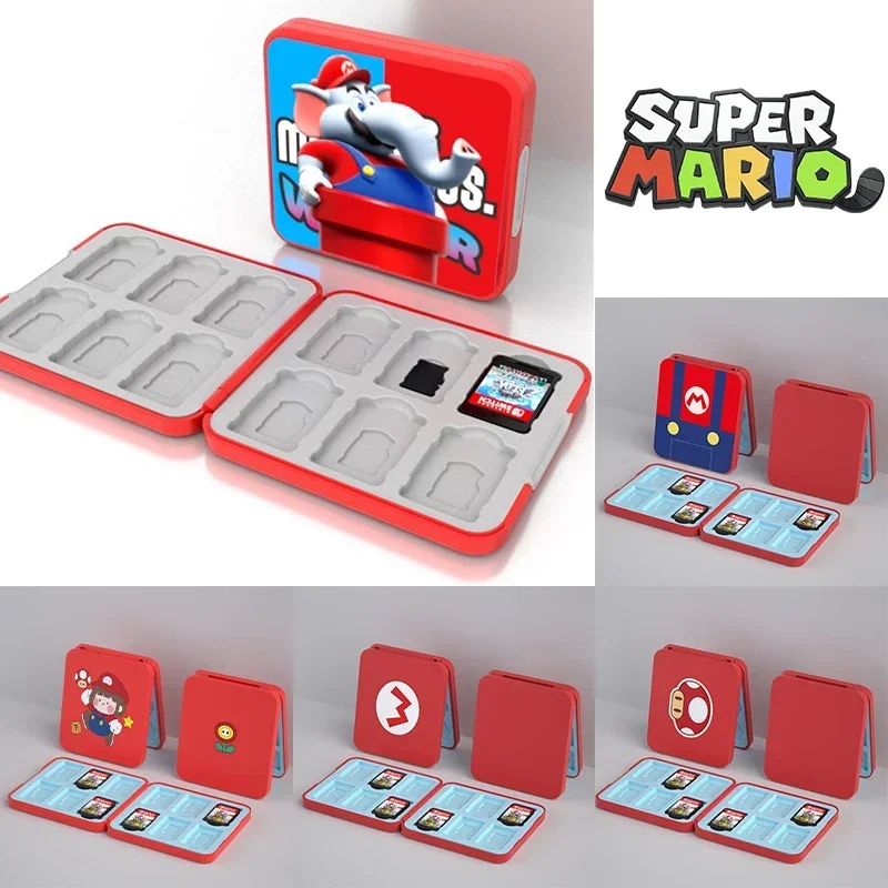 Super Mario Bros Magnetic Switch 12 Game Card Storage Box Per Nintendo Switch Ns Oled Lite Cartoon Custodia In Silicone Accessori Giocattolo