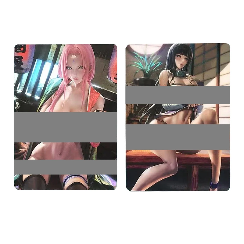 

Diy Self Made Naruto Haruno Sakura Hyuga Hinata Swimsuit Kawaii Collection Card Color Flash Gift Toy