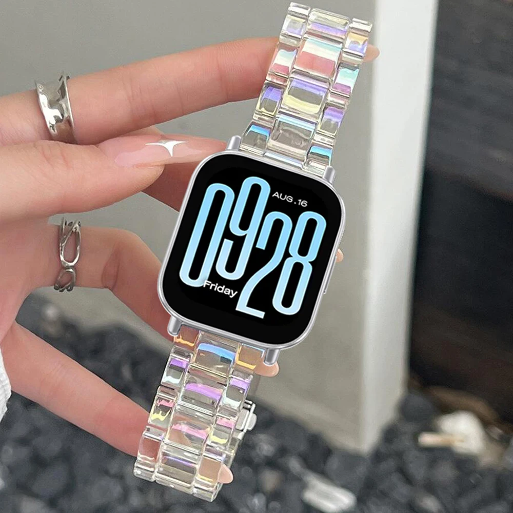Colorful Transparent Resin Watchband - Fashionable Bracelet Strap (22mm)