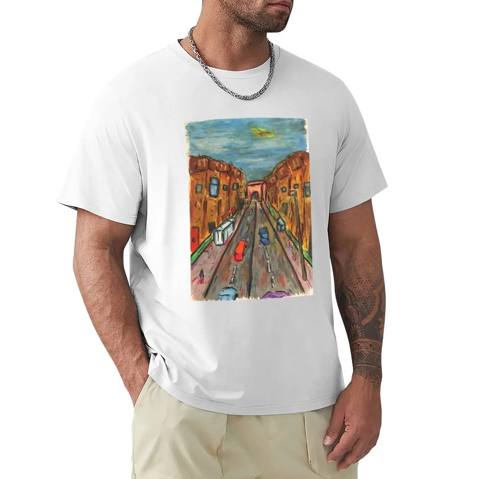 

A street in the city T-Shirt tops sports fans T-shirt men new edition oversized Men's t-shirt
