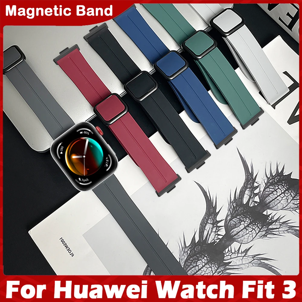 سوار رياضي بحزام مغناطيسي لهاتف Huawei Fit 3 لساعة...