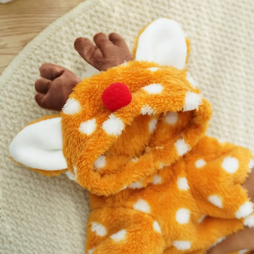 Cute Elk Pet Christmas Clothes Plush Cartoon Puppy Vest Soft Warm Cat Accessories Winter pet clothes