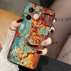Cover Protettiva Elegante con Texture Metallica Rugginosa per Smartphone