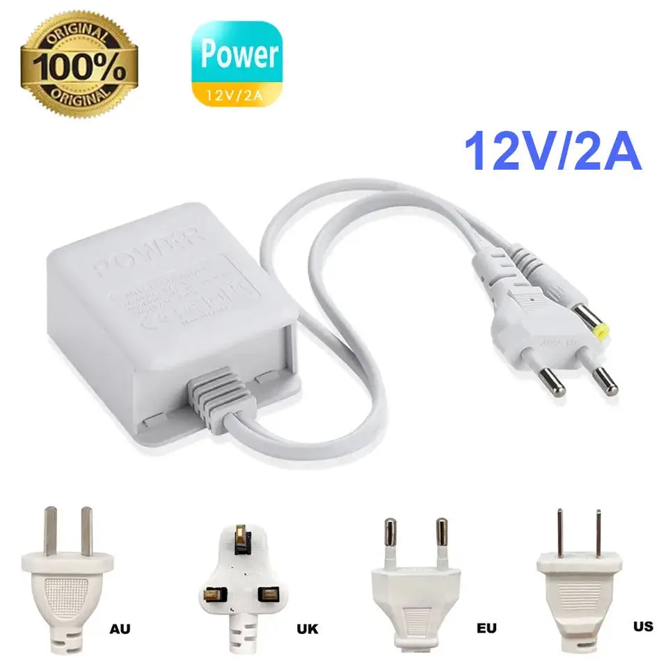 Ac 100-240V Input Dc 12V 2A Alimentatore In Uscita Eu/Au/Uk/Us Plug Adattatore Di Alimentazione Caricabatterie Per Cctv Security Ip/Ahd/Analog Camera