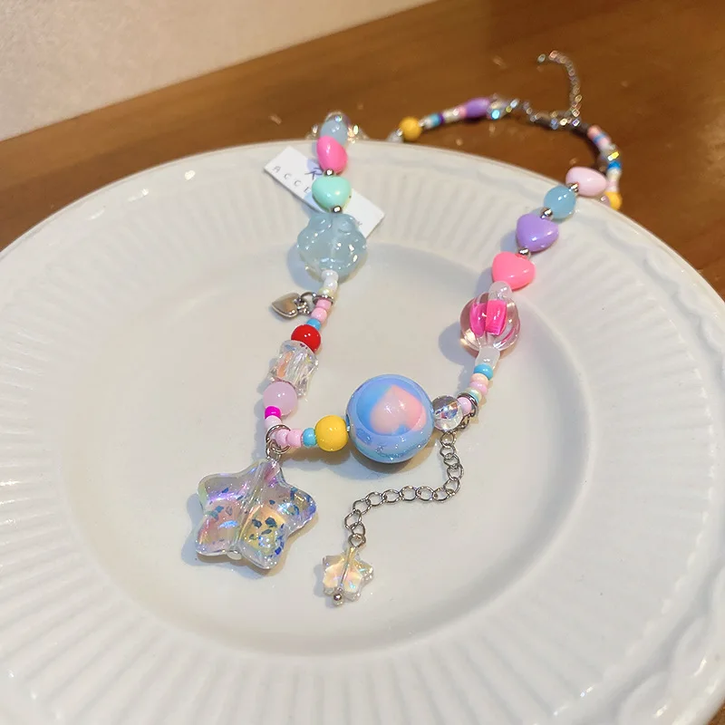 

Dopamine Love Butterfly Pentagram Choker Necklace Clavicle Chain Necklace