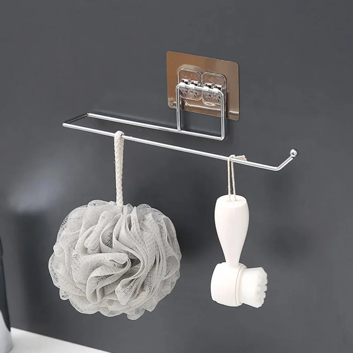 Bathroom Roll Paper Towel Holder Drilling Free Wall Hook Type Stainless Steel   Rack Toilet Accessories — view 2
