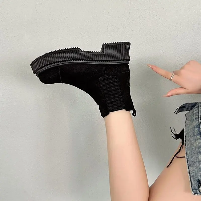 2023 Winter New Korean Version Plus Velvet Warm Snow Boots Female Short Tube Cotton Boots Tassel Zipper Boots Cotton Shoes Botas