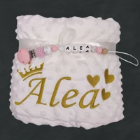 Name Personalized Toddler Crib Stroller Fleece Baby Blanket Newborn Infant Swaddle Wrap Birthday Gift Drop Shipping
