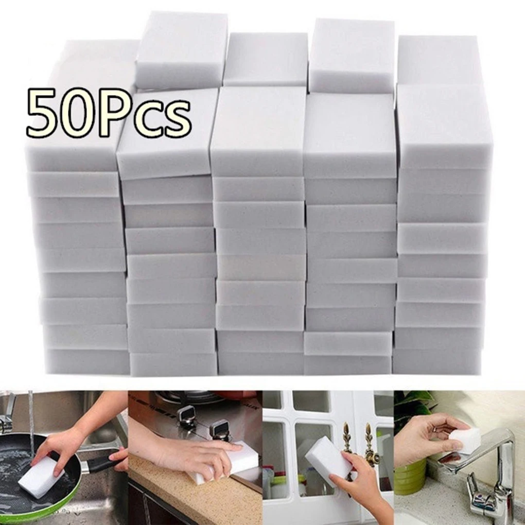 

50 Pcs Melamine Sponge Magic Sponge Eraser For Kitchen Office Bathroom Melamine Cleaner Cleaning Sponge 10x6x2cm