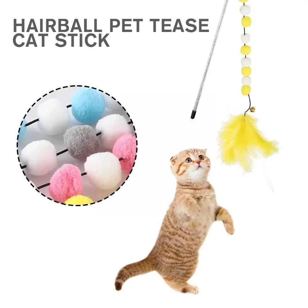 

Interactive Cat Toy Funny Colorful Ball Feather Cat Stick Toy For Kitten Play Chase Exercise Wand Toy Pet Cat Supplies Prod C0Q1