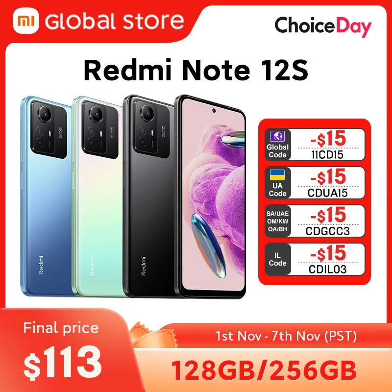 GlobalVersionXiaomiRedmiNote12S128GB256GBHelioG96108MPCamera90Hz6.43"AMOLEDDotDisplay33WFastCharging5000mAh-AliExpress509 - В корзинах у всех - бестселлеры