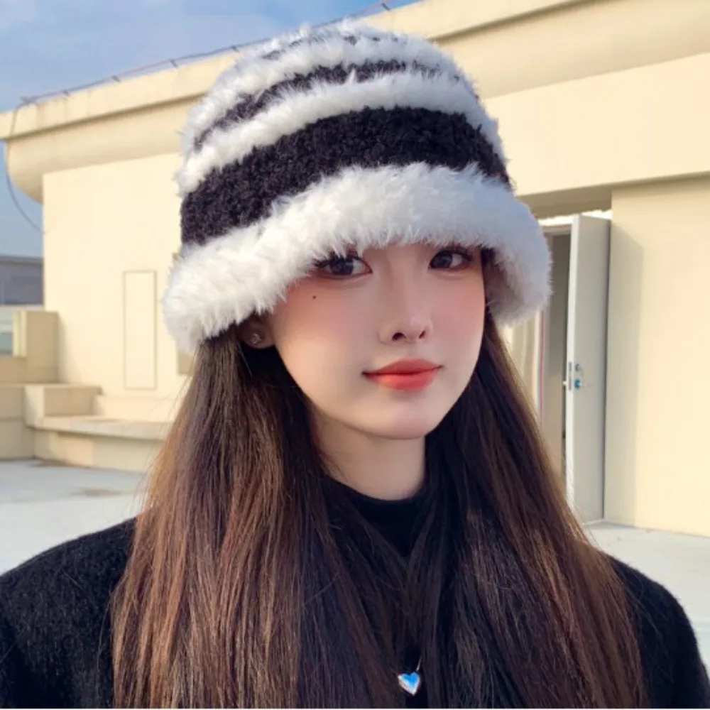 

Теплая Женская плюшевая Рыбацкая шапка, предотвращающая простуду, дышащая уличная модная Минималистичная шапка, мягкая зимняя шапка из полиэстера