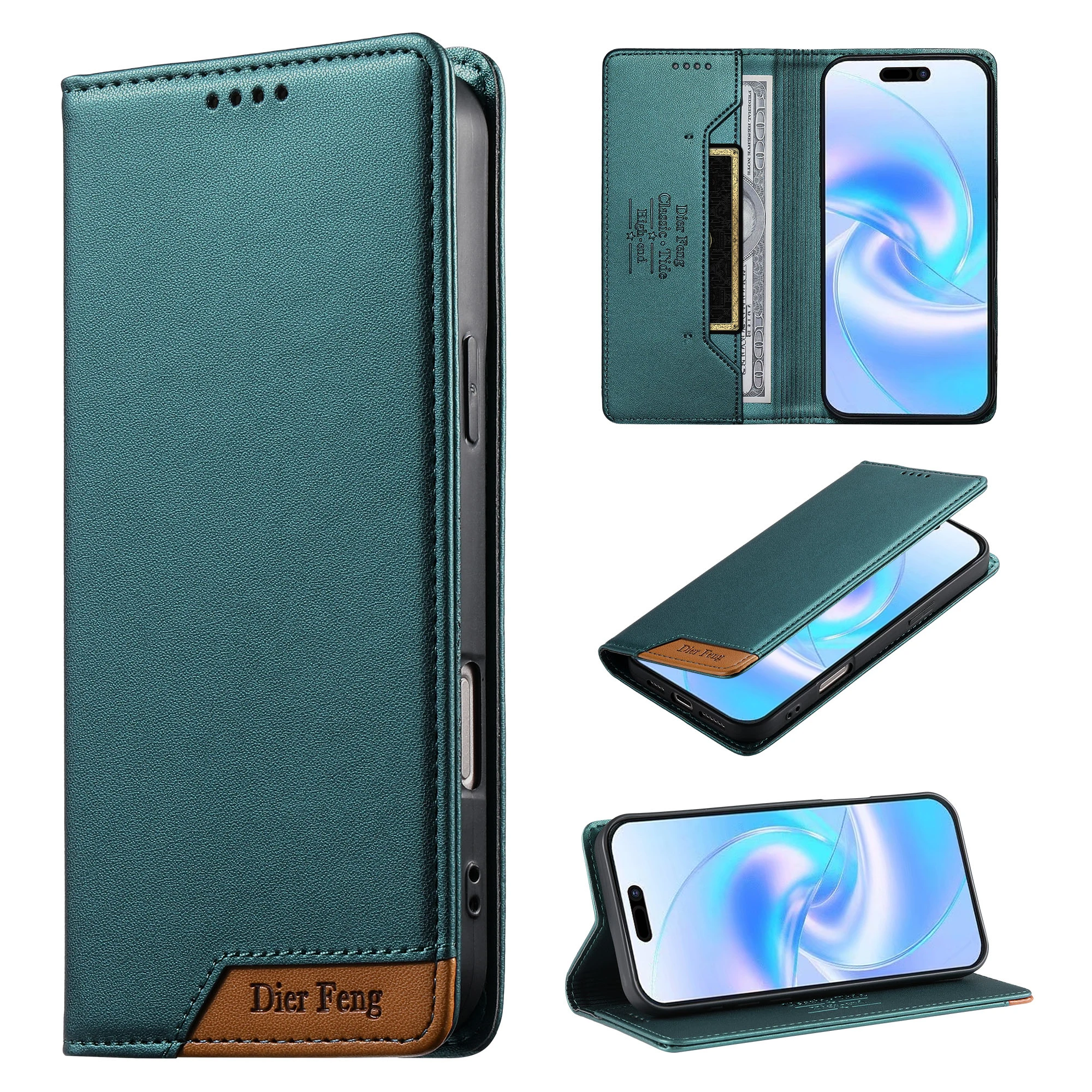 Leather Flip Phone Case with Magnetic Wallet Feature