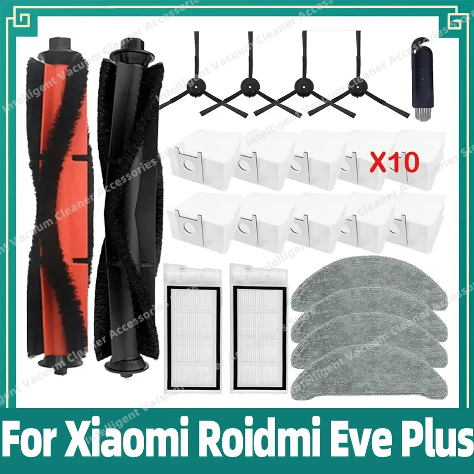 Ersatzteil-Set Für Roidmi EVE Plus Saugroboter – 16 Teile Inkl. Bürsten, Filter, Wischtücher & Staubbeutel