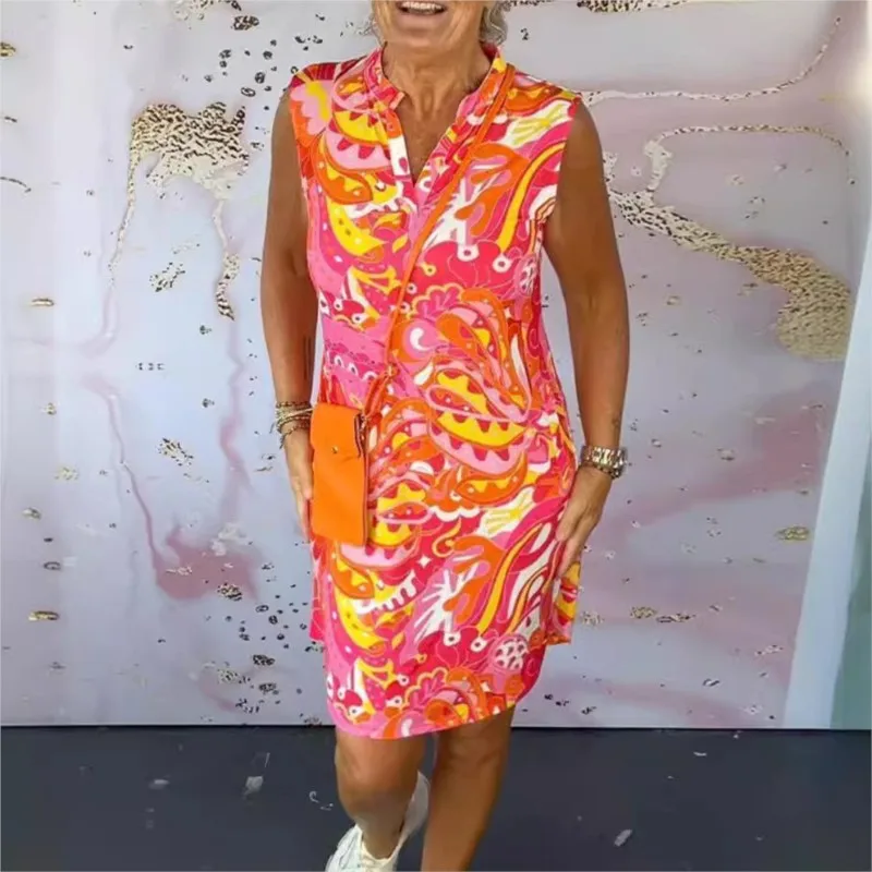 Women's Summer Loose Dress New Printed Midi Dress Beautiful Fashionable Women's Dress