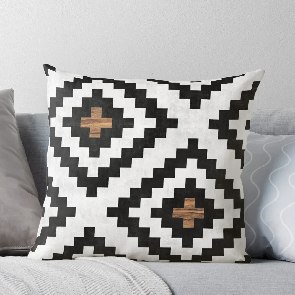 

Urban Tribal Pattern No.16 - Aztec - Concrete and Wood Throw Pillow luxury home accessories Decorative Cushion Christmas Covers