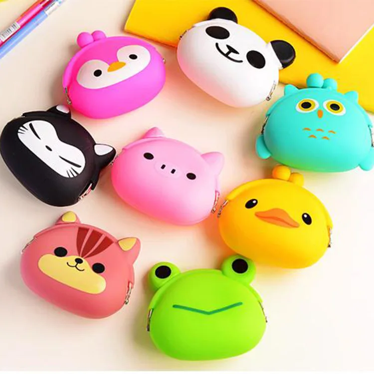 Coin Purse Girls Animals Mini Coin Purse Silicone Mini Coin Bag Change Wallet Purse Small Women Key Wallet Children Kids