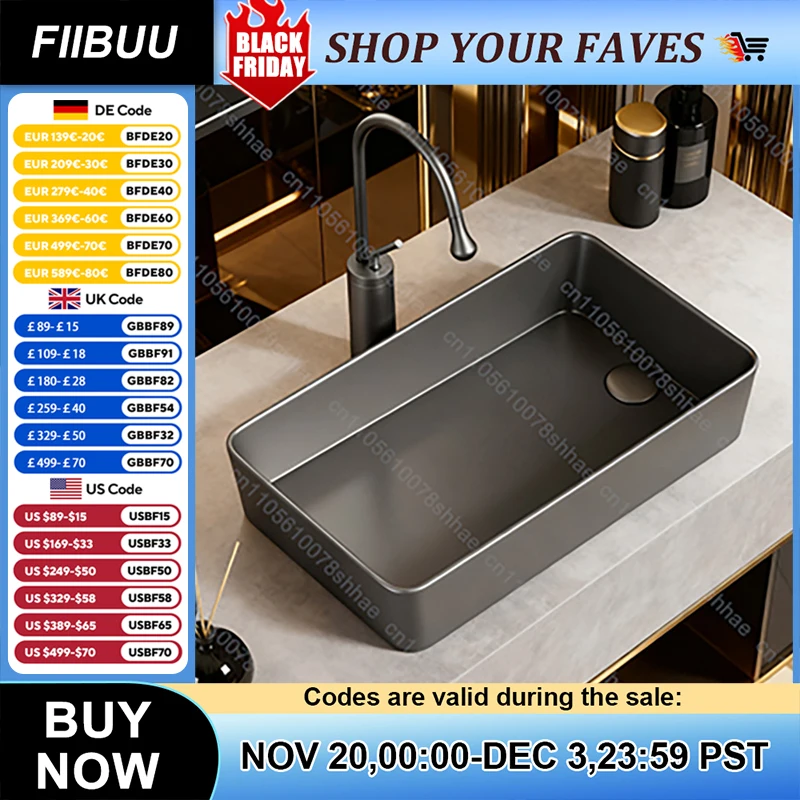 อ่างล้างหน้าเซรามิคทรงสี่เหลี่ยมหรูหราสำหรับวางบนเคาน์เตอร์ห้องน้ำ อ่างล้างหน้าศิลปะสำหรับติดตั้งบนเคาน์เตอร์ อ่างล้างหน้าเซรามิคสำหรับใช้ในบ้าน 1