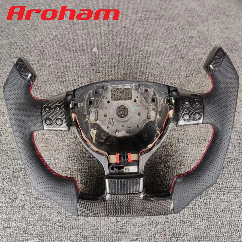 

Aroham индивидуальный руль из углеродного волокна с перфорированной кожей для Volkswagen Golf GTI Mk5 Jetta 2005 2006 2007 2008 2009