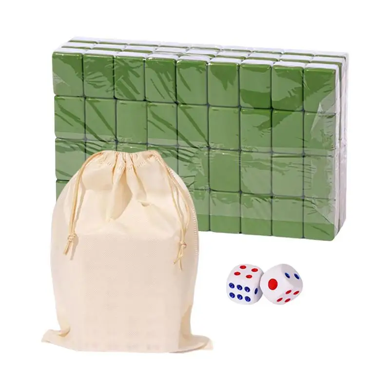 

Mahjong Tiles Travel Mini Chinese Traditional Board Game With Large Storage Bag Portable Table Game With 146 Melamine Resin