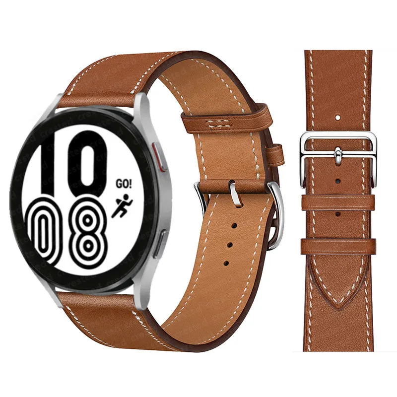 20mm 22mm Leather Band For Samsung Galaxy watch pro/Active