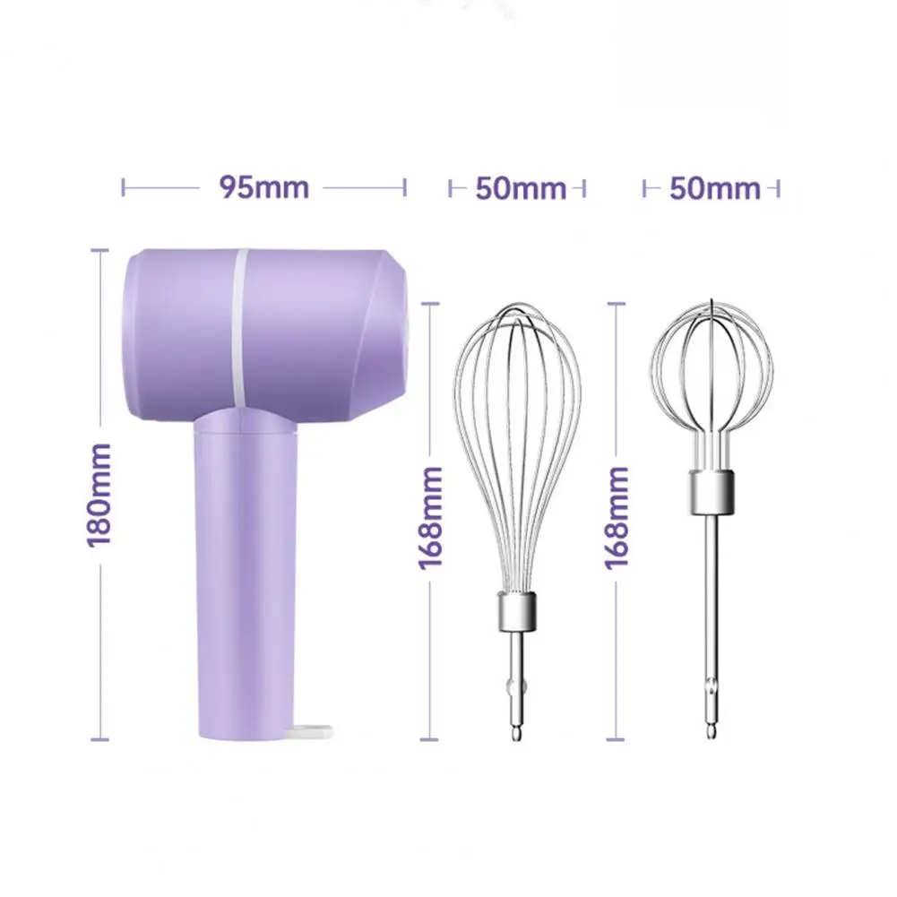 Electric Egg Beater Handheld Mixer USB-C Charging Cordless Whisk With Detachable Beaters 3 Speeds Modes Kitchen Tool For Baking