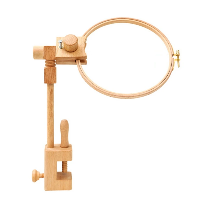 

Обруч для вышивки с зажимом, деревянная стойка для рамы для столов, подходит для круговой вышивки крестиком, для рамы, подставка для рамы