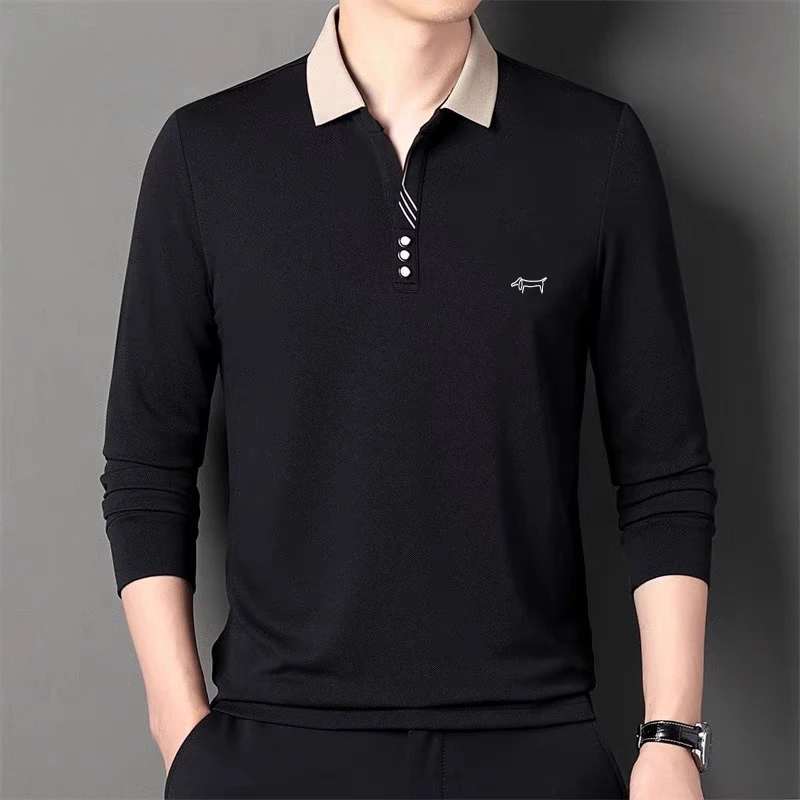 

New men's golf wear 2024 spring/Summer stretch slim golf POLO shirt, high quality fashion quick drying golf T-shirt, tennis wear