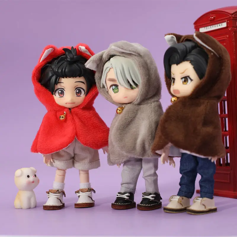 Ob11 Doll Clothes Toy Accessories Obitsu11 Little Cat Ears Cape Cloak ...