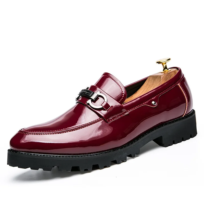 patent leather shoes for men formal shoes men classic coiffeur italian loafers party wedding dress erkek ayakkabi