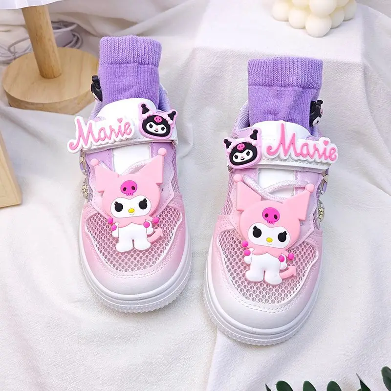 

Милая аниме Kawaii Sanrio Мягкая Повседневная сетчатая обувь Симпатичные Мультяшные Ins дышащие кроссовки сандалии принцессы детские подарки