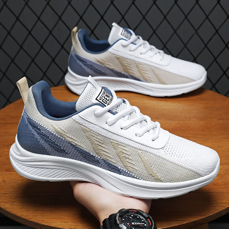 

Leisure Running Shoes for Men 2023 Autumn/winter New Single Shoes Comfortable Breathable Flying Woven Upper Sneakers for Men